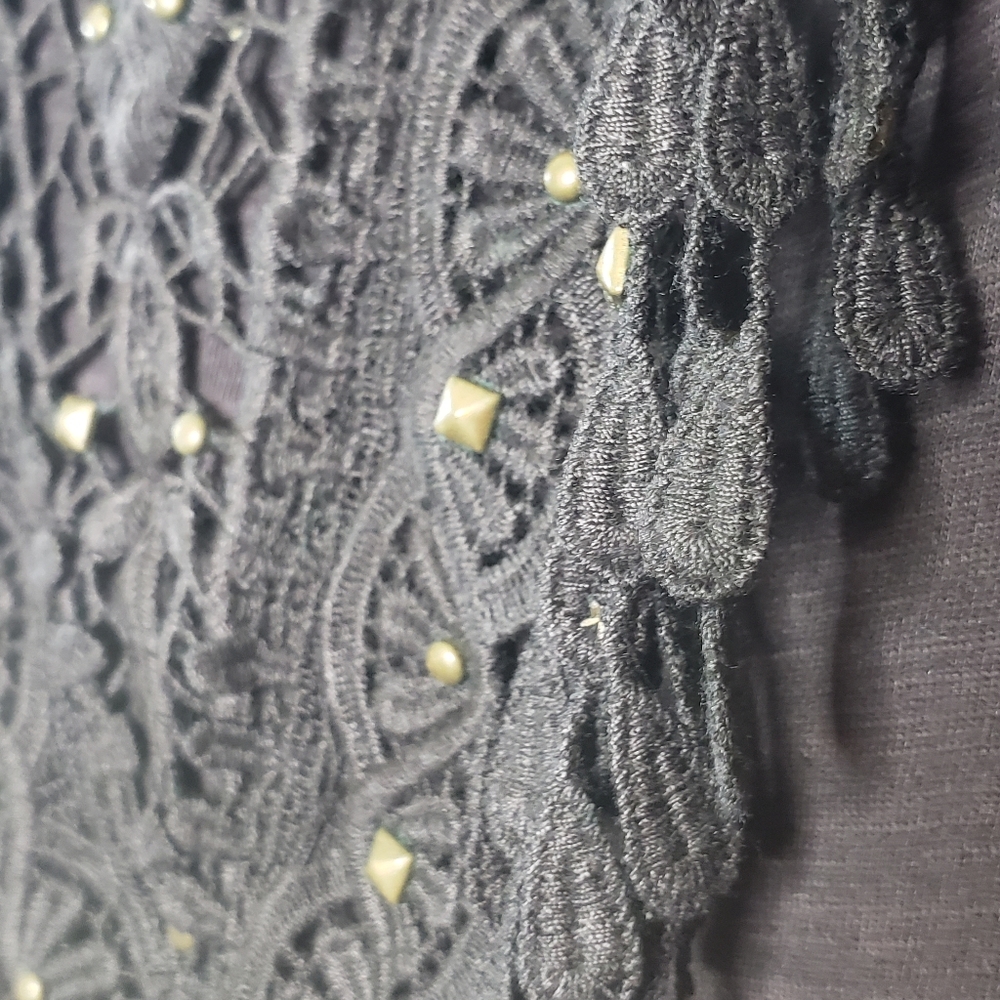 Anthrologie Deletta Goth Grunge Punk Fringe Tank Top Size Small - Picture 4 of 7